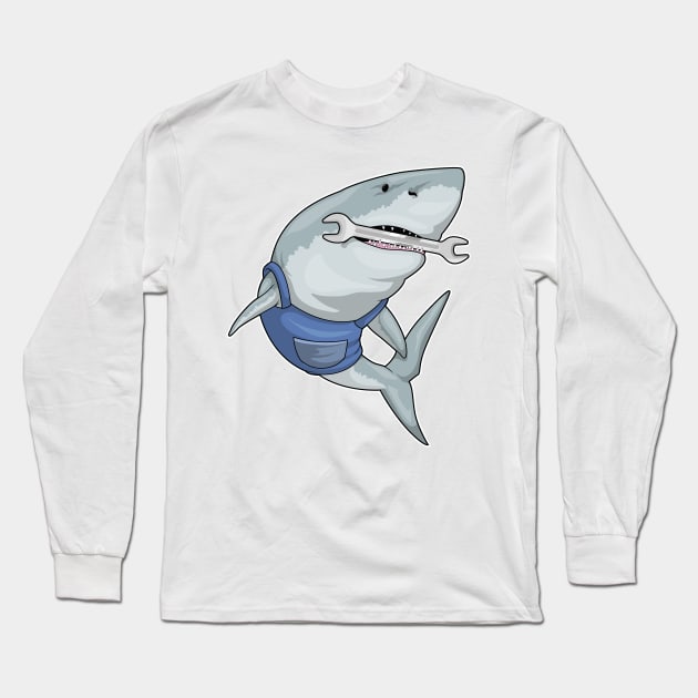 Shark Mechanic Tool Long Sleeve T-Shirt by Markus Schnabel